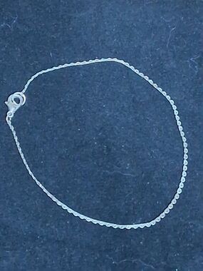 Silver Tone Fine Chain Large Bracelet/Anklet- Silver
